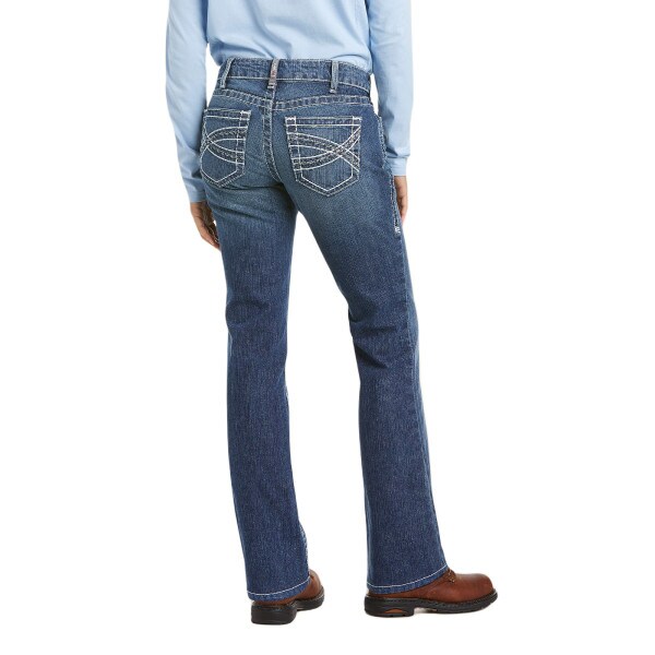 Ariat Women's FR Mid Rise Boot Entwined Jean in Oceanside
